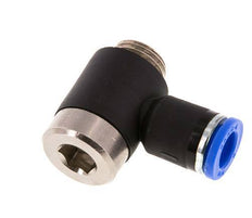 8mm x G1/4'' 90deg Elbow L-shape Push-in Fitting with Male Threads Brass/PA 66 NBR Inner Hexagon Rotatable [2 Pieces]
