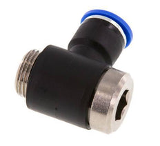 10mm x G3/8'' 90deg Elbow L-shape Push-in Fitting with Male Threads Brass/PA 66 NBR Inner Hexagon Rotatable