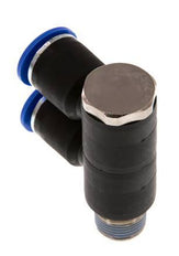 12mm x R3/8'' 2-way Manifold Push-in Fitting with Male Threads Brass/PA 66 NBR Rotatable