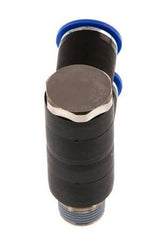 12mm x R3/8'' 2-way Manifold Push-in Fitting with Male Threads Brass/PA 66 NBR Rotatable