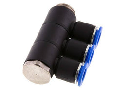 12mm x G1/2'' 3-way Manifold Push-in Fitting with Male Threads Brass/PA 66 NBR Rotatable