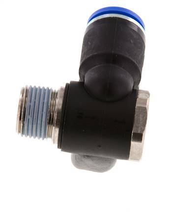 12mm x R3/8'' Double 90deg Elbow Push-in Fitting with Male Threads Brass/PA 66 NBR Rotatable