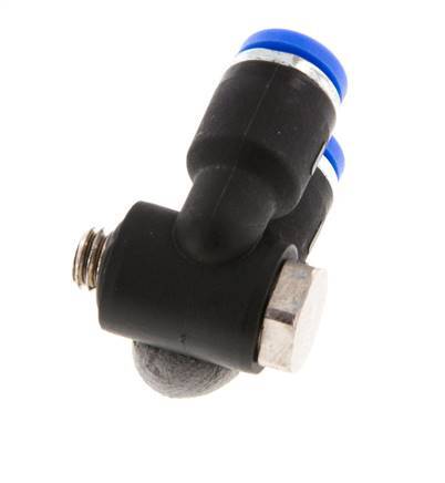 4mm x M 5 Double 90deg Elbow Push-in Fitting with Male Threads Brass/PA 66 NBR Rotatable [2 Pieces]