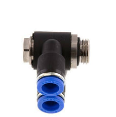 8mm x G1/4'' Double 90deg Elbow Push-in Fitting with Male Threads Brass/PA 66 NBR Rotatable