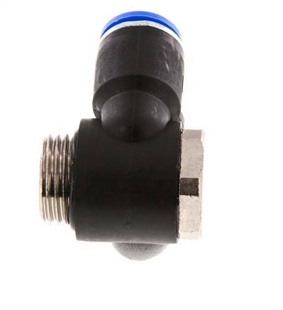 12mm x G1/2'' Double 90deg Elbow Push-in Fitting with Male Threads Brass/PA 66 NBR Rotatable