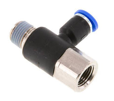 4mm x R1/8'' Elbow Push-in Fitting with Male-Female Threads Brass/PA 66 NBR Rotatable [2 Pieces]