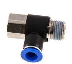 12mm x R1/2'' Elbow Push-in Fitting with Male-Female Threads Brass/PA 66 NBR Rotatable