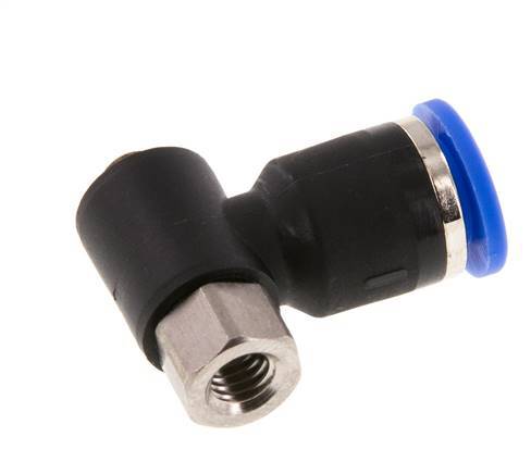 6mm x M 5 Elbow Push-in Fitting with Male-Female Threads Brass/PA 66 NBR [2 Pieces]