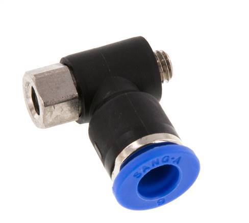 6mm x M 5 Elbow Push-in Fitting with Male-Female Threads Brass/PA 66 NBR [2 Pieces]
