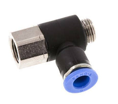 6mm x G1/8'' Elbow Push-in Fitting with Male-Female Threads Brass/PA 66 NBR [2 Pieces]
