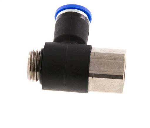 8mm x G1/4'' Elbow Push-in Fitting with Male-Female Threads Brass/PA 66 NBR [2 Pieces]