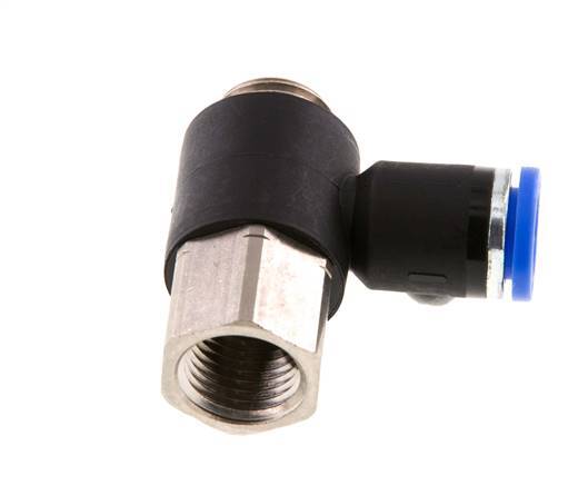 8mm x G1/4'' Elbow Push-in Fitting with Male-Female Threads Brass/PA 66 NBR [2 Pieces]