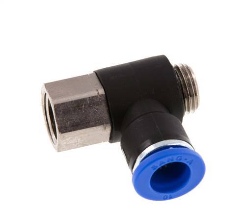 10mm x G1/4'' Elbow Push-in Fitting with Male-Female Threads Brass/PA 66 NBR [2 Pieces]