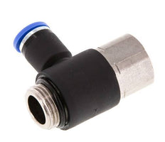 8mm x G3/8'' Elbow Push-in Fitting with Male-Female Threads Brass/PA 66 NBR