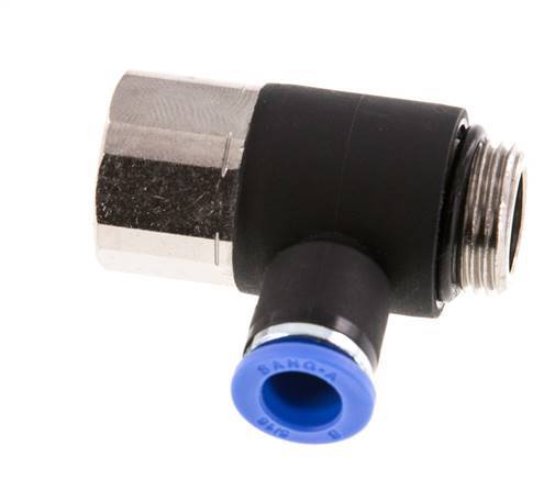 8mm x G3/8'' Elbow Push-in Fitting with Male-Female Threads Brass/PA 66 NBR