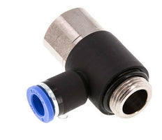 8mm x G3/8'' Elbow Push-in Fitting with Male-Female Threads Brass/PA 66 NBR