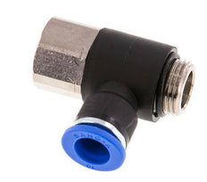10mm x G3/8'' Elbow Push-in Fitting with Male-Female Threads Brass/PA 66 NBR