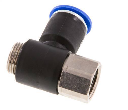 12mm x G3/8'' Elbow Push-in Fitting with Male-Female Threads Brass/PA 66 NBR
