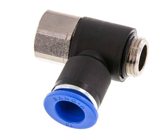 12mm x G3/8'' Elbow Push-in Fitting with Male-Female Threads Brass/PA 66 NBR