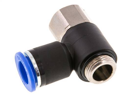 12mm x G3/8'' Elbow Push-in Fitting with Male-Female Threads Brass/PA 66 NBR