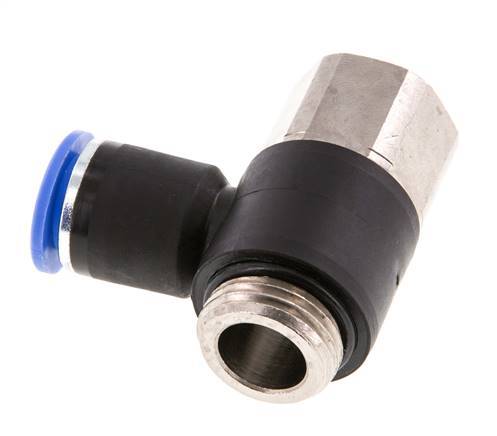 12mm x G1/2'' Elbow Push-in Fitting with Male-Female Threads Brass/PA 66 NBR