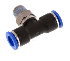 10mm x R1/4'' Inline Tee Push-in Fitting with Male Threads Brass/PA 66 NBR Rotatable