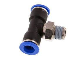 10mm x R1/4'' Inline Tee Push-in Fitting with Male Threads Brass/PA 66 NBR Rotatable