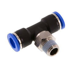 10mm x R1/4'' Inline Tee Push-in Fitting with Male Threads Brass/PA 66 NBR Rotatable