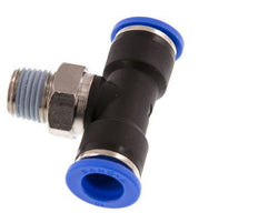 10mm x R1/4'' Inline Tee Push-in Fitting with Male Threads Brass/PA 66 NBR Rotatable