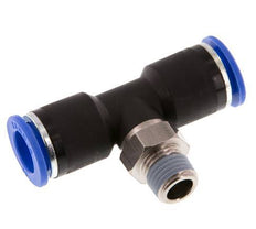 12mm x R1/4'' Inline Tee Push-in Fitting with Male Threads Brass/PA 66 NBR Rotatable