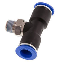 12mm x R1/4'' Inline Tee Push-in Fitting with Male Threads Brass/PA 66 NBR Rotatable