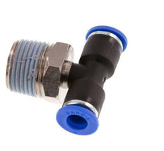 6mm x R3/8'' Inline Tee Push-in Fitting with Male Threads Brass/PA 66 NBR Rotatable [2 Pieces]