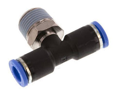8mm x R3/8'' Inline Tee Push-in Fitting with Male Threads Brass/PA 66 NBR Rotatable [2 Pieces]