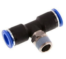 12mm x R3/8'' Inline Tee Push-in Fitting with Male Threads Brass/PA 66 NBR Rotatable
