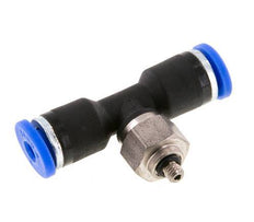 3mm x M 3 Inline Tee Push-in Fitting with Male Threads Steel/PA 66 NBR Rotatable [2 Pieces]
