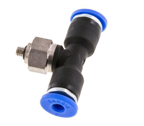 3mm x M 3 Inline Tee Push-in Fitting with Male Threads Steel/PA 66 NBR Rotatable [2 Pieces]