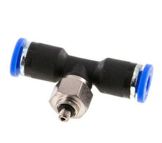 4mm x M 3 Inline Tee Push-in Fitting with Male Threads Steel/PA 66 NBR Rotatable [2 Pieces]