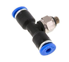 3mm x M 5 Inline Tee Push-in Fitting with Male Threads Brass/PA 66 NBR Rotatable [2 Pieces]