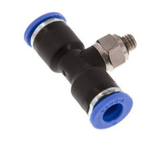 6mm x M 5 Inline Tee Push-in Fitting with Male Threads Brass/PA 66 NBR Rotatable [2 Pieces]