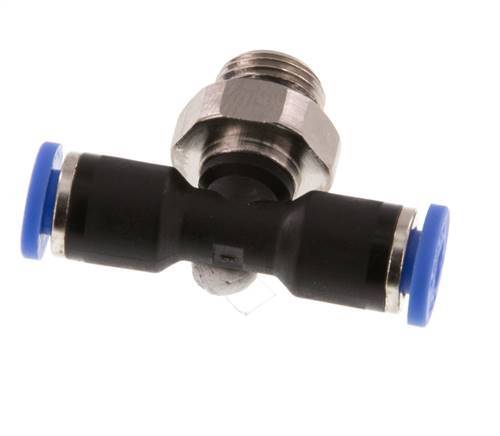 4mm x G1/8'' Inline Tee Push-in Fitting with Male Threads Brass/PA 66 NBR Rotatable [2 Pieces]
