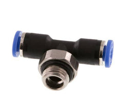 4mm x G1/8'' Inline Tee Push-in Fitting with Male Threads Brass/PA 66 NBR Rotatable [2 Pieces]