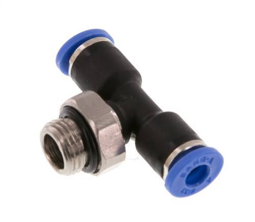 4mm x G1/8'' Inline Tee Push-in Fitting with Male Threads Brass/PA 66 NBR Rotatable [2 Pieces]