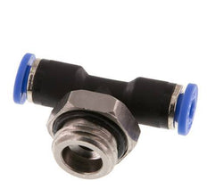 4mm x G1/4'' Inline Tee Push-in Fitting with Male Threads Brass/PA 66 NBR Rotatable [2 Pieces]