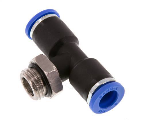 8mm x G1/4'' Inline Tee Push-in Fitting with Male Threads Brass/PA 66 NBR Rotatable [2 Pieces]