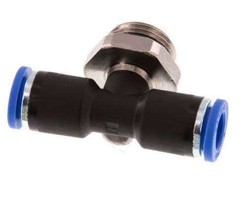 8mm x G3/8'' Inline Tee Push-in Fitting with Male Threads Brass/PA 66 NBR Rotatable [2 Pieces]