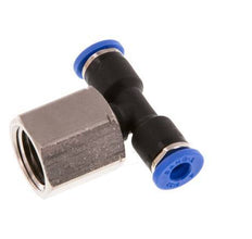 4mm x G1/4'' Inline Tee Push-in Fitting with Female Threads Brass/PA 66 NBR Rotatable [2 Pieces]