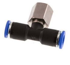 8mm x G1/4'' Inline Tee Push-in Fitting with Female Threads Brass/PA 66 NBR Rotatable [2 Pieces]