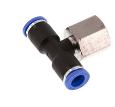 8mm x G3/8'' Inline Tee Push-in Fitting with Female Threads Brass/PA 66 NBR Rotatable [2 Pieces]