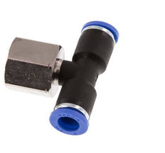 8mm x G3/8'' Inline Tee Push-in Fitting with Female Threads Brass/PA 66 NBR Rotatable [2 Pieces]