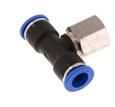 10mm x G3/8'' Inline Tee Push-in Fitting with Female Threads Brass/PA 66 NBR Rotatable